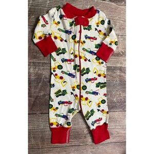 Hanna Andersson HA Baby Boy Trucks Zipper Pajamas (PJs), 50 cm, Size Newborn